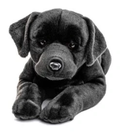 UNI-TOYS® Labrador Schwarz, Liegend - 60 Cm (Länge) - Plüsch-Hund, Haustier - Plüschtier Kuscheltiere