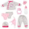 Deluxe Puppenkleidung Set 9-tlg. Grau/pink Von Bayer, 40-46 Cm