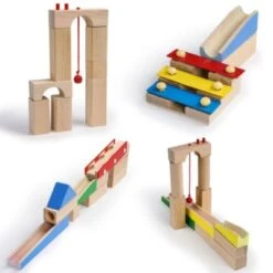 Calmado 200 Teilige Kugelbahn - Murmelbahn Set Aus Holz Für Kinder Inkl. Tasche + Anleitung -Kinderspielzeugladen 28494975 03