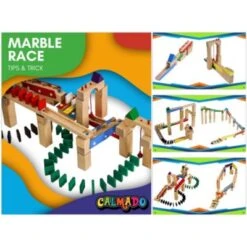 Calmado 200 Teilige Kugelbahn - Murmelbahn Set Aus Holz Für Kinder Inkl. Tasche + Anleitung -Kinderspielzeugladen 28494975 05